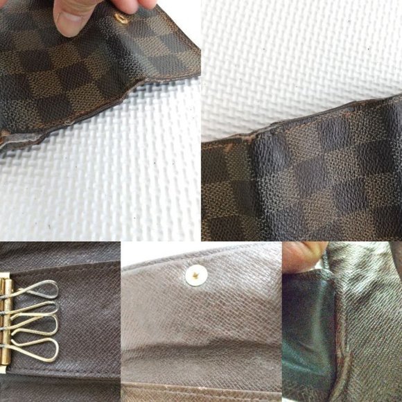 Louis Vuitton Key Holder with all 4 Hooks GUC Brown Damier Pattern Gold Snap - Picture 8 of 8